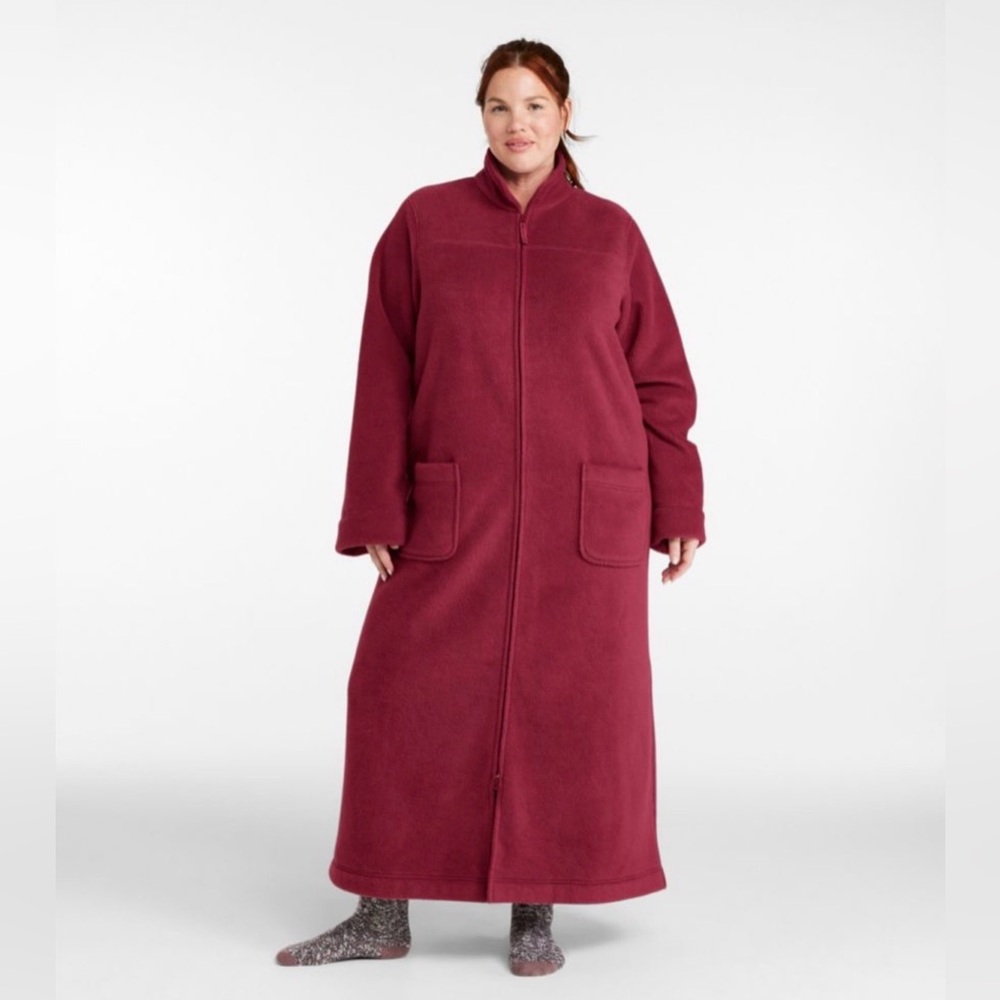 L.L. Bean Winter Fleece Zip-Front Robe Large